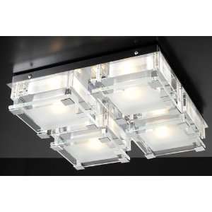  PLC Lighting 18149 Clear PC Corteo Flush Mount in Polished 