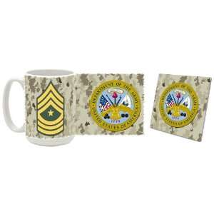  Army Rank Sergeant Major Coffee Mug/Coaster Combo Kitchen 