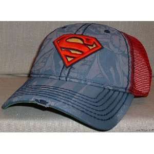  DC Comics SUPERMAN S Logo Adult Size Mesh Baseball HAT 
