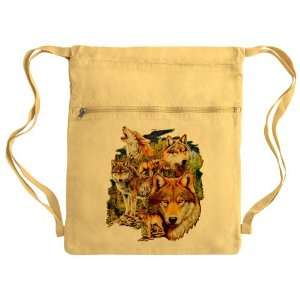  Messenger Bag Sack Pack Yellow Wolf Collage Everything 