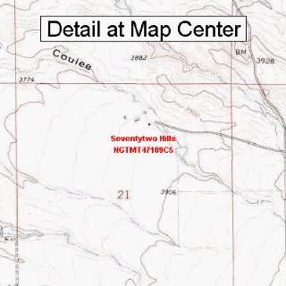 USGS Topographic Quadrangle Map   Seventytwo Hills, Montana (Folded 