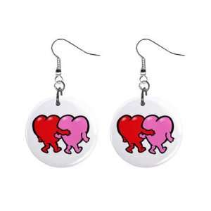  Hugging Heart Couple Dangle Earrings Jewelry