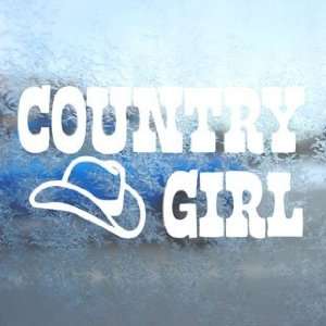  Country Girl US Cow Girl White Decal Laptop Window White 