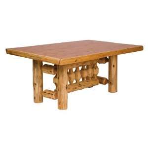 Traditional Cedar Log Rectangular Dining Table 