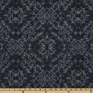  44 Wide Cranston Village Pattern Black Fabric By The 
