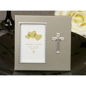   Keepsake Blessed events silver cross photo frame with Crystals Baby