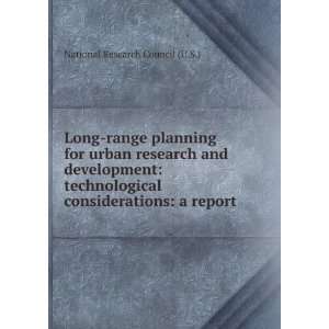  Long range planning for urban research and development 