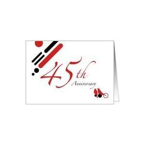  45th Anniversary Party Invitation  mod lovebirds Card 
