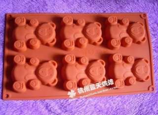 Silicone 6 Bear Chocolate Cake Soap Mold Mould L115  