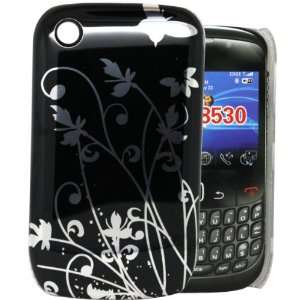   silver design hard case cover with screen guard for Blackberry 8520