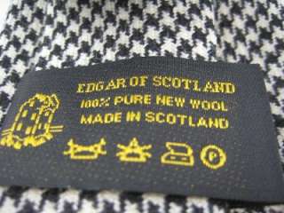 NEW $120 EDGAR OF SCOTLAND HOUNDSTOOTH TWEED TIE 3.75  