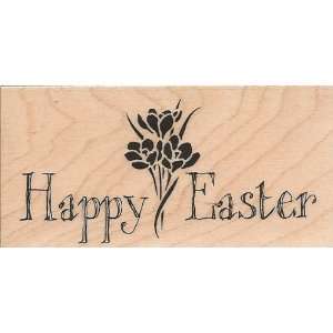  Happy Easter Crocuses Wood Mounted Rubber Stamp (EA0261C 
