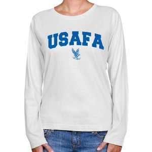 Air Force Falcons Ladies White Logo Arch Long Sleeve Classic Fit T 