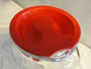 Retro Glass Refrigerator Covetro Italy Pitcher Set of 2 w Lids Juice 
