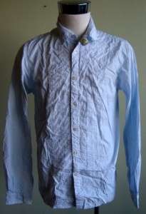 Scotch and Soda Mens Light Blue Stripe Button up Shirt Size L  