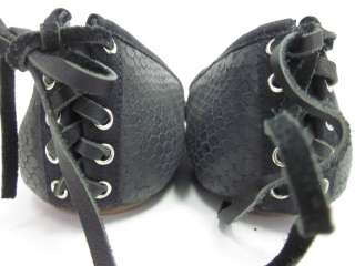 SCOOP NYC Black Tie Lace Up Back Flats Shoes Sz 6  