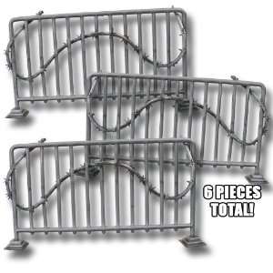  Set of 3 Crowd Control Guardrails with Barbed Wire for 