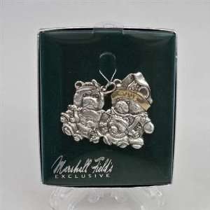  2002 Bear Family Silverplate Ornament by Marshell Fields 