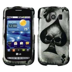 Spade Skull 2D Silver Texture Faceplate Hard Plastic Protector Snap On 