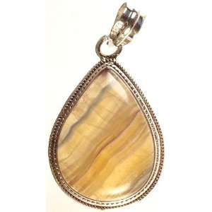  Fluorite Teardrop Pendant   Sterling Silver Everything 