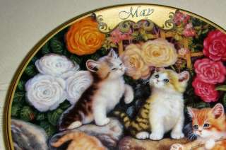 Jurgen Scholz Timeless Tails Kittens MAY AT ROSE ARBOR Calendar Plate 