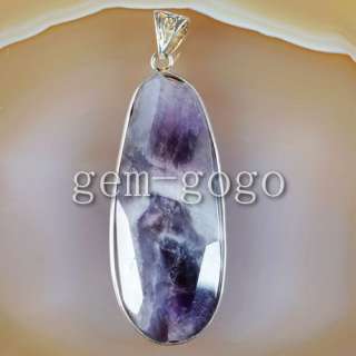 Silver Natural Amethyst Faceted Pendant Bead G116675  