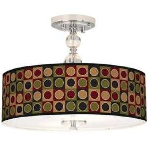   Dotted Squares 16 Wide Semi Flush Ceiling Light
