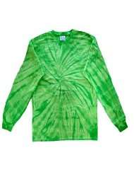 Tie Dye Long Sleeve T Shirt ~ High Quality Cotton ~ Spider Lime