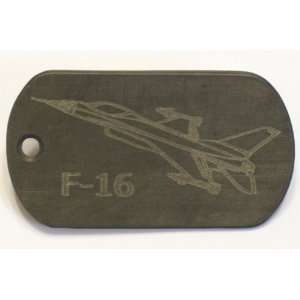  Dog Tag, F 16 Carbon Fiber, Custom Engraved Everything 