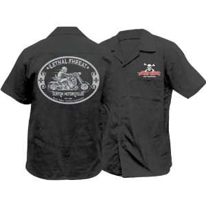 Lethal Threat Designs LT Custom Motorcycle Mens Work Casual Shirt 