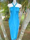 Sarong Solid Royal Blue Hawaiian Luau Cruise Wrp Dress  