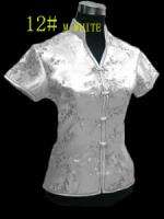 SATIN blouse top YS010 M white PLUS 8X 9X 10X (size 42 50)  