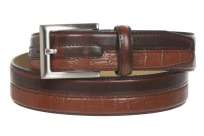   34 mm) Embossed Alligator Texture Genuine Leather Dress Belt  