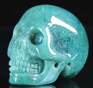 Chrysoprase Carved Crystal Skull, Realistic, Crystal Healing  