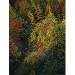  Cyclist Rides Through Fall Foliage in West Virginia 