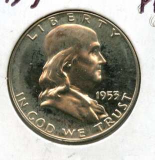 1953 50C FRANKLIN SILVER HALF DOLLAR US PROOF COIN  