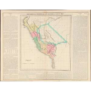  Antique Map of South America Peru, 1823