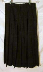 Pendleton Worsted Wool Pleated Skirt Women Sz 10 Petite, Black, NICE 