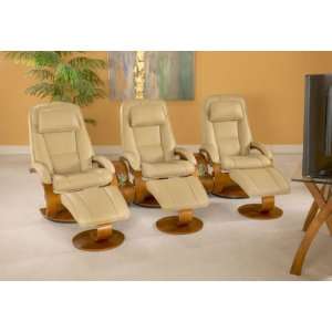 Set of 3 Cobblestone Leather Swivel Recliners with Theater 