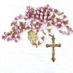  Pink catseye 6mm rosary Jewelry