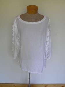 LONG SLEEVE CUT OUT COTTON BLOUSE XL NWT $44  