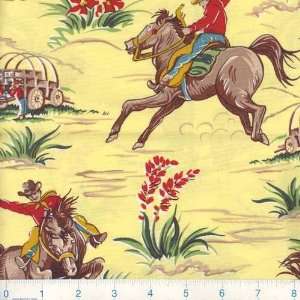  45 Wide Barn Dandys Cowboys Buttercup Fabric By The Yard 