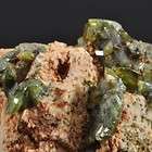 D187  TITANITE SPHENE ON FELDSPAR CRYSTALS  