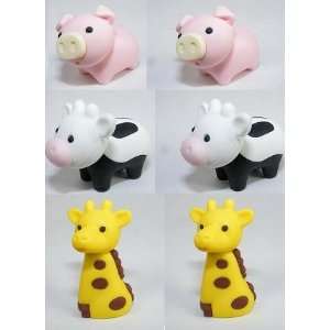  Japanese Eraser from Iwako   Pig, Cow and Giraffe, Color 