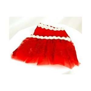  Classy Red Scalloped Edge Tutu with Eyelet Trim (Small 