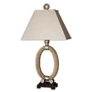 Uttermost 34.8 Inch Sarai Lamp In Twisted Grass Rope w/Rustic Bronze 