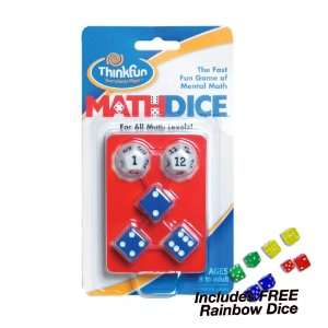   Math Dice with FREE Additional Rainbow Dice Pack Toys & Games