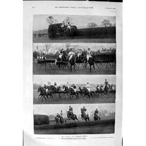 1900 Sandown Park Horse Racing Selling Ewell Hurdle Hunting Sport 