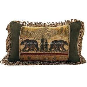  Bear Pillow with Rope Fringe