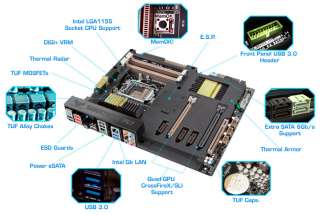 ASUS SABERTOOTH P67 REV 3.0 Intel P67 LGA 1155 ATX Intel Motherboard